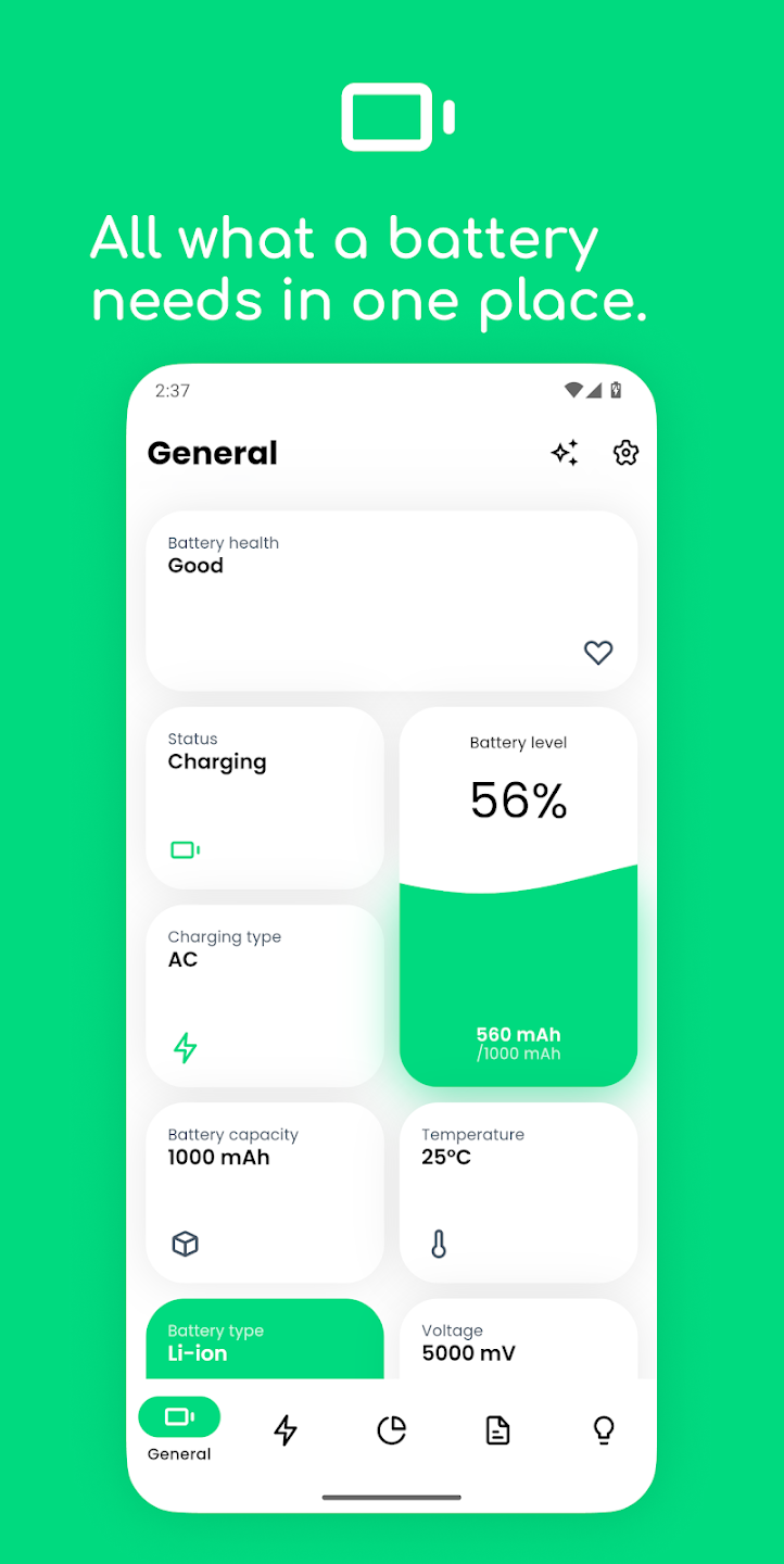 مراجعة تطبيق Electron: battery health info: مراقبة شاملة لصحة بطارية جهازك 1 تطبيق Electron: Battery Health Info