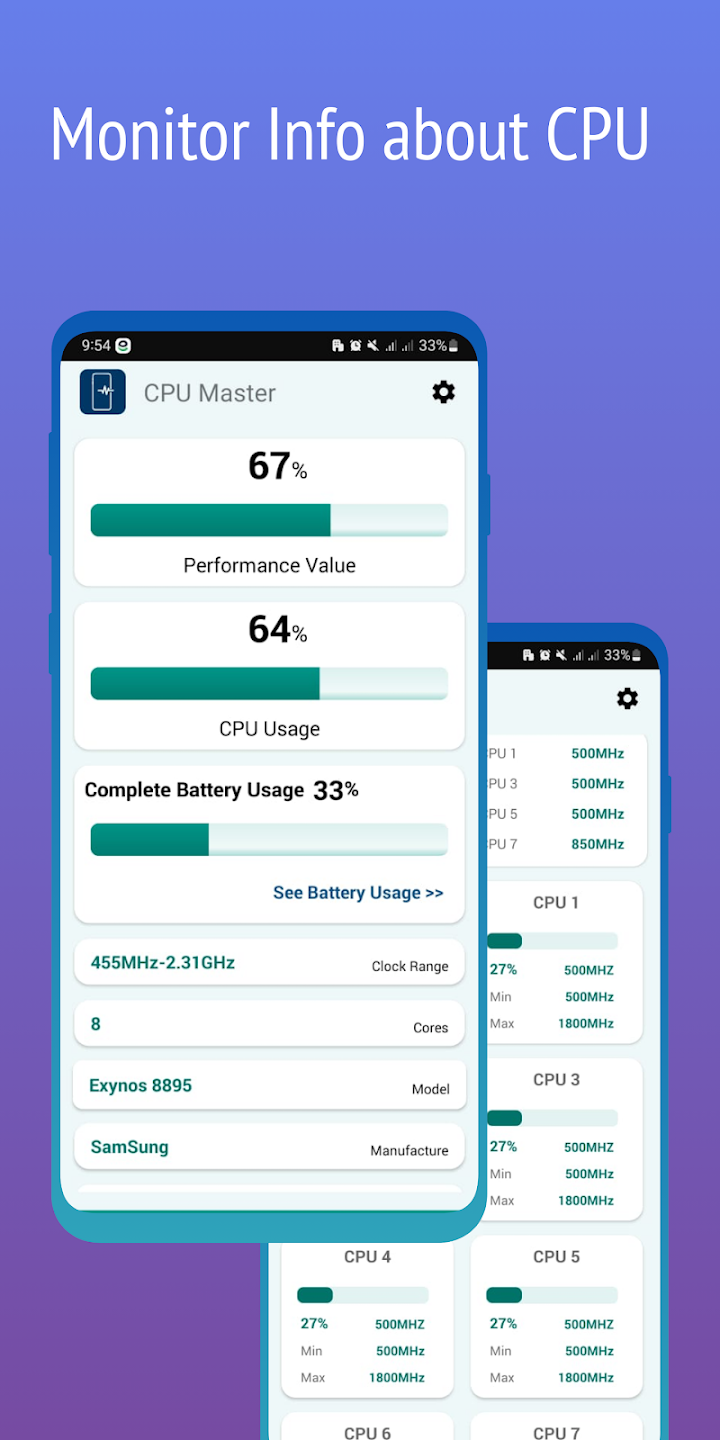 مراجعة تطبيق Phone CPU Monitor & Battery :الحل الأمثل لمراقبة أداء هاتفك وتحسين عمر البطارية 3 تطبيق Phone CPU Monitor & Battery